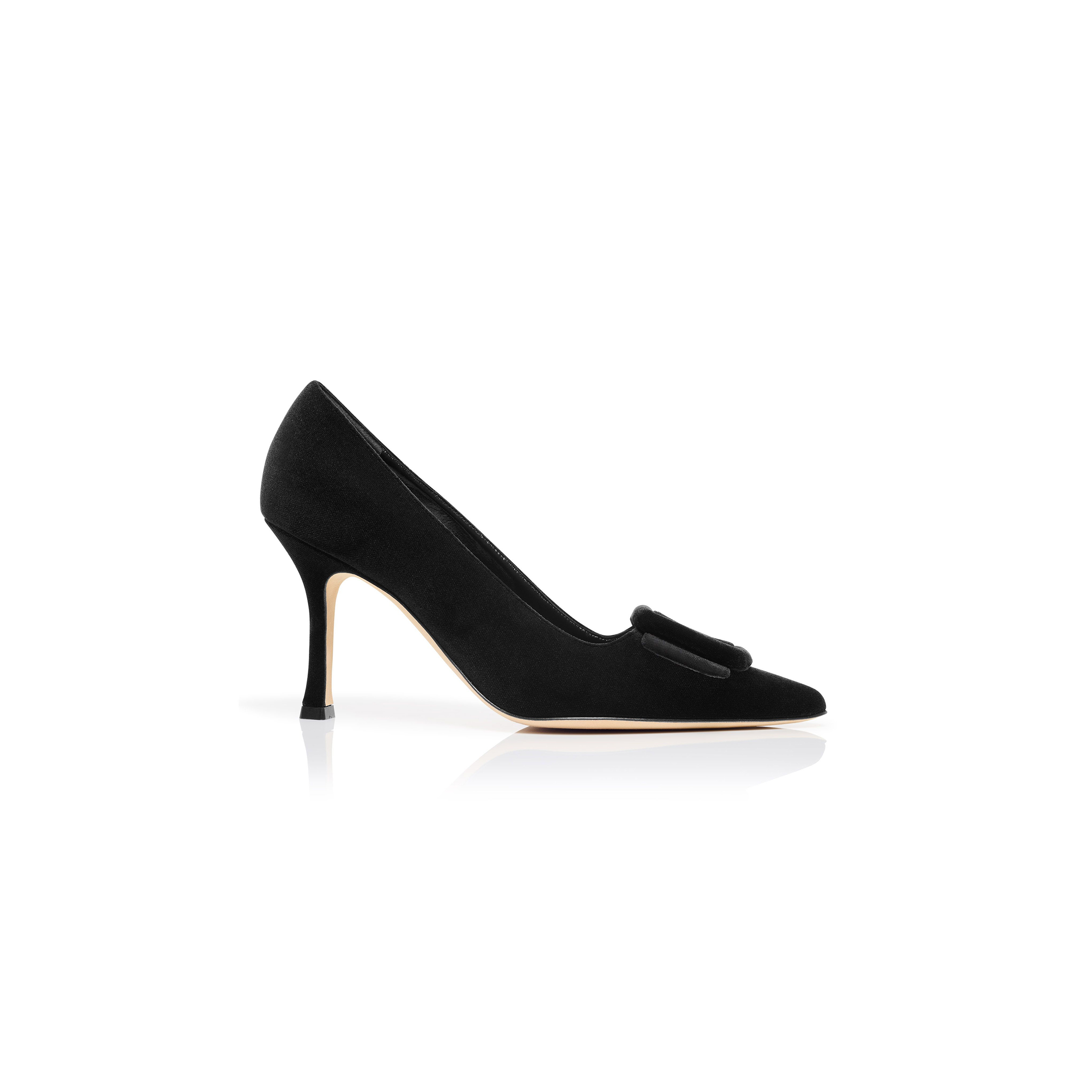 man010 B1ahn*k maysalepump 90 black velvet buckle detail pumps 324-2862-0006